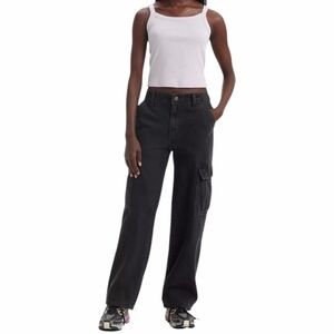 Levi's Women’s‎ New 94 Baggy Cargo Pants Size 32 x 30 Black Y2K Utility